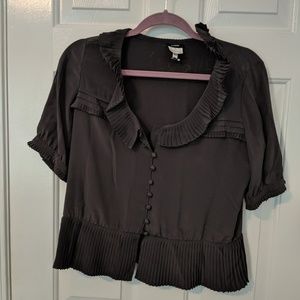 J. Crew Grey Silk Blouse Sz Medium